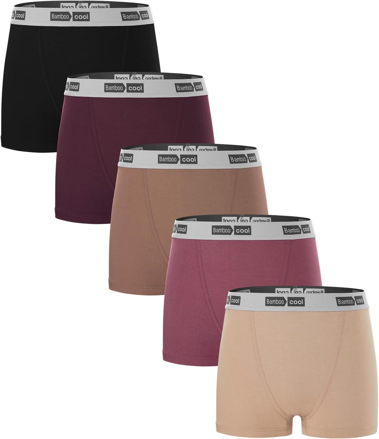 BAMBOO COOL Womens Bamboo Boxer Briefs Underwear Soft Stretch Boy Shorts Panties...