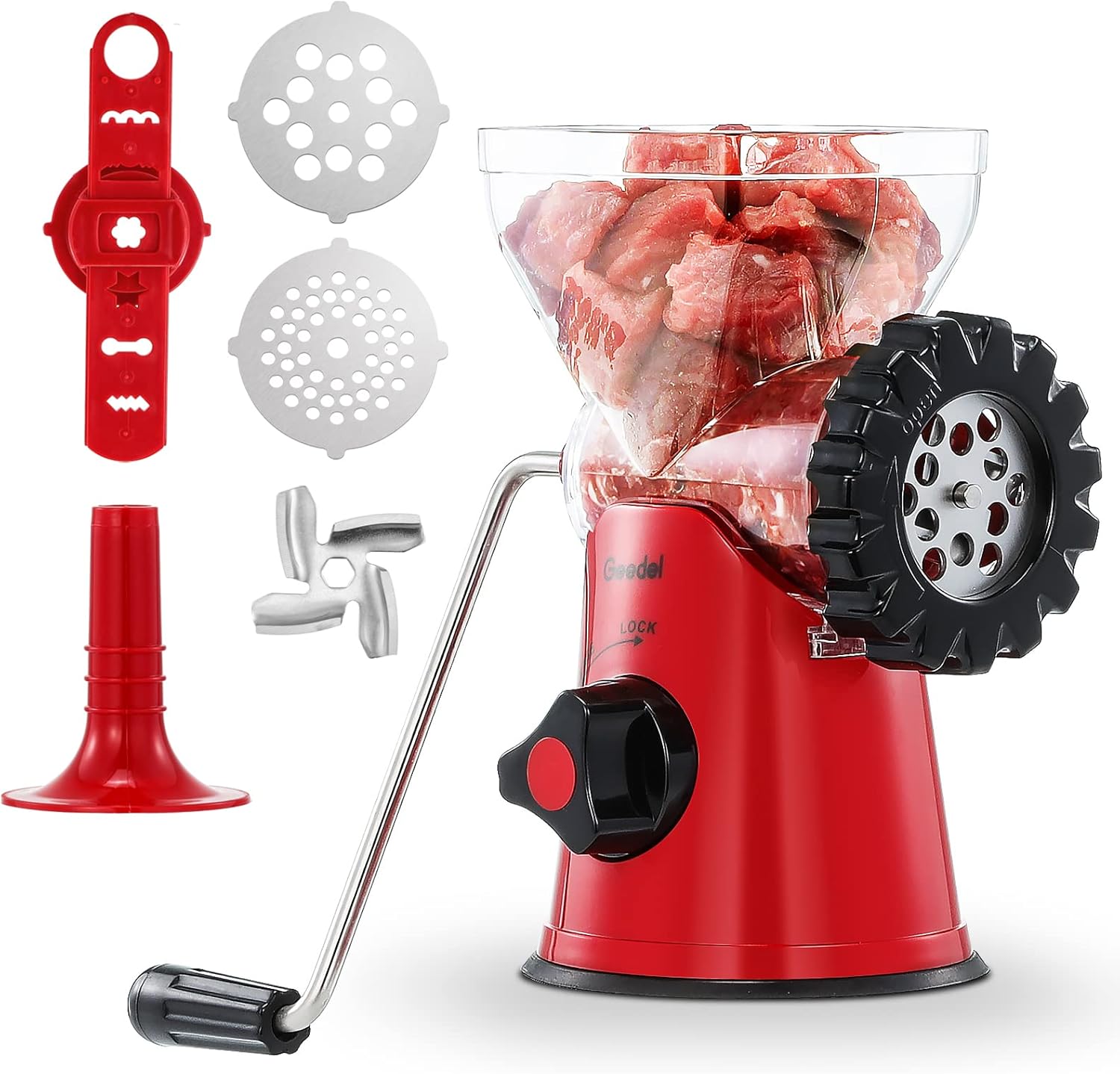 Geedel Meat Grinder, Meat Mincer Machine for Meat, Sausages, Churros and Puff Pa...