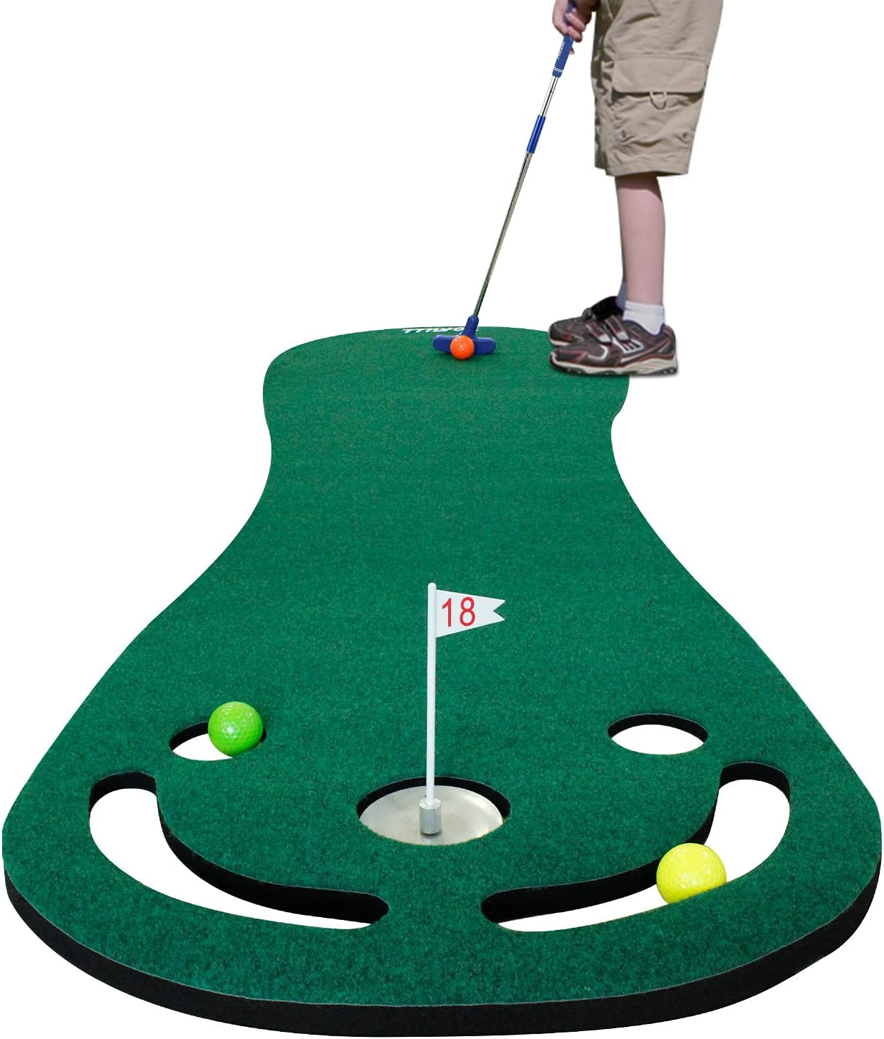 KOFULL Putting Green Mats Set for Golf Putting Use, Included 29 inches Golf Putt...