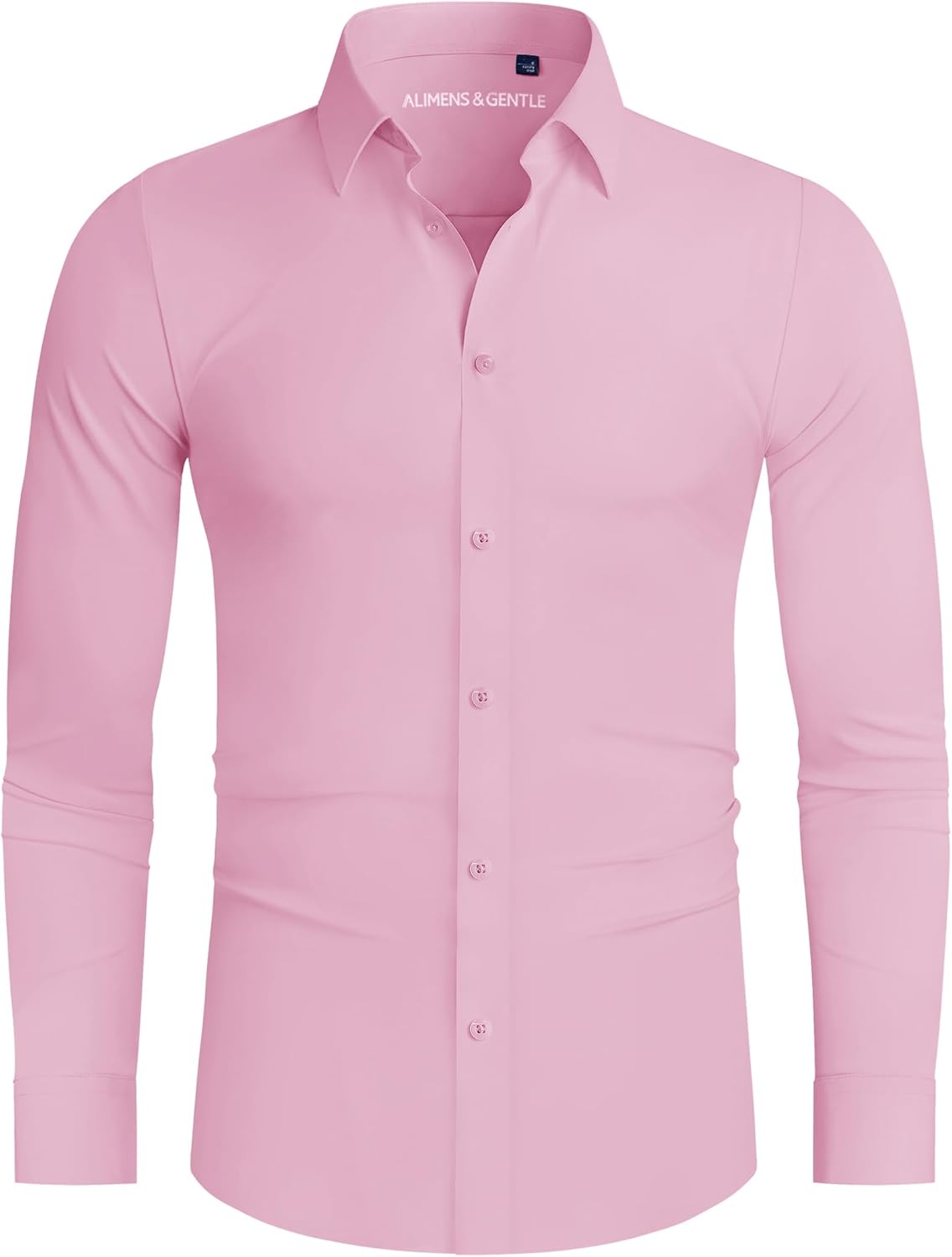 Alimens & Gentle Men's Dress Shirts 16-Way Stretch Slim Fit Long Sleeve Button D...