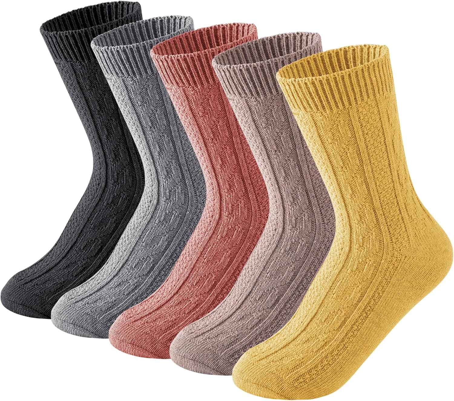 QonLou Socks for Women Thermal Socks Ladies Thick Wool Warm Winter Christmas Soc...