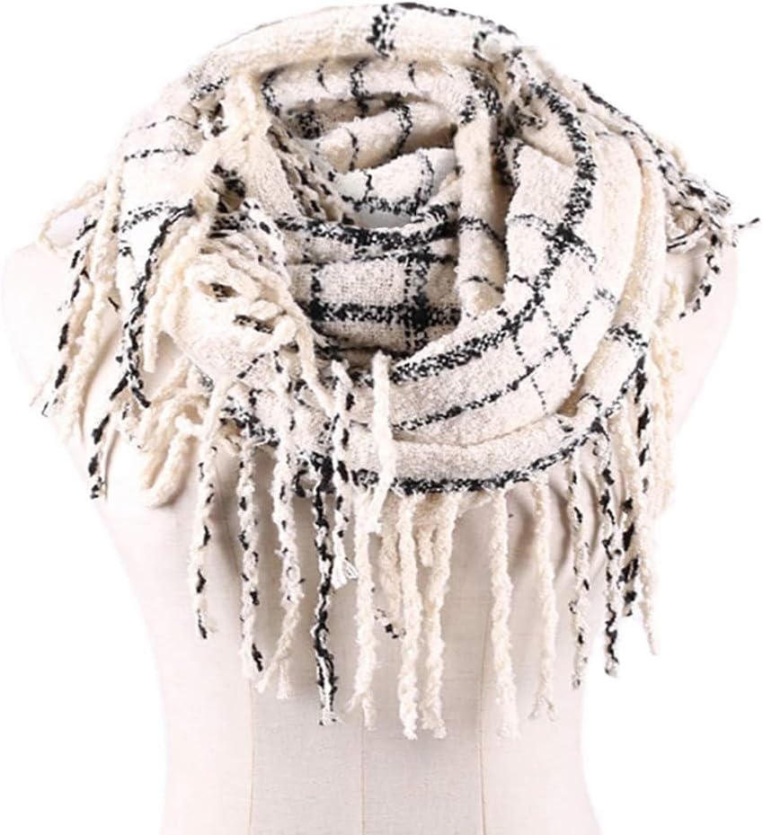 Infinity Scarf Winter Double-Layer Neck Warmer Knit Fleece Lined Circle Loop Sca...