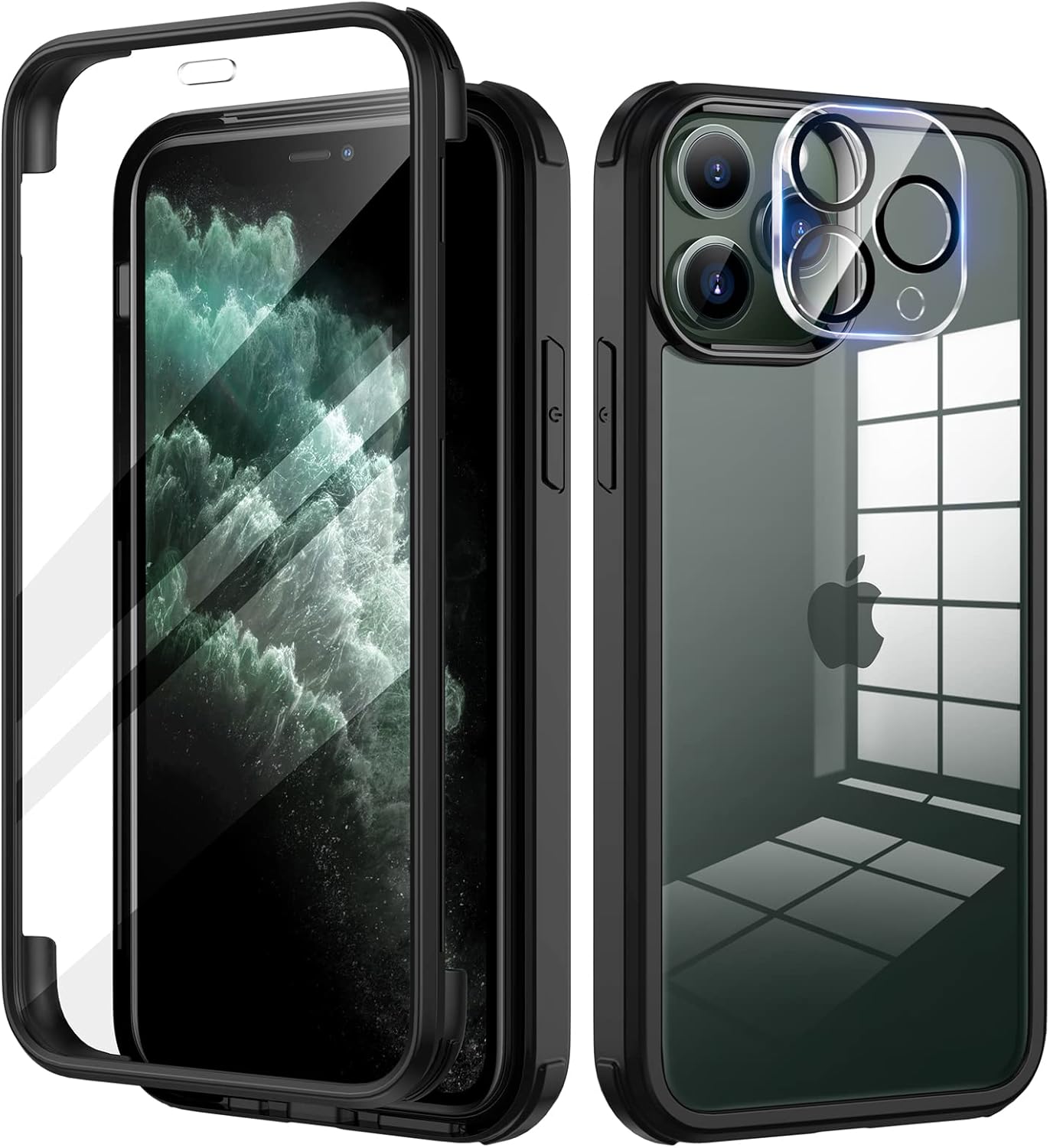 seacosmo iPhone 11 Pro Max Case 6.5 Inch, Full-Body Shockproof Case with Built-i...