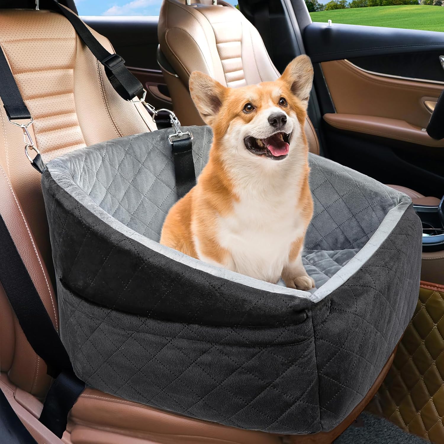 Dog Car Seat for Small Dogs,Detachable Washable Dog Booster Seat Under 30lbs, Pe...