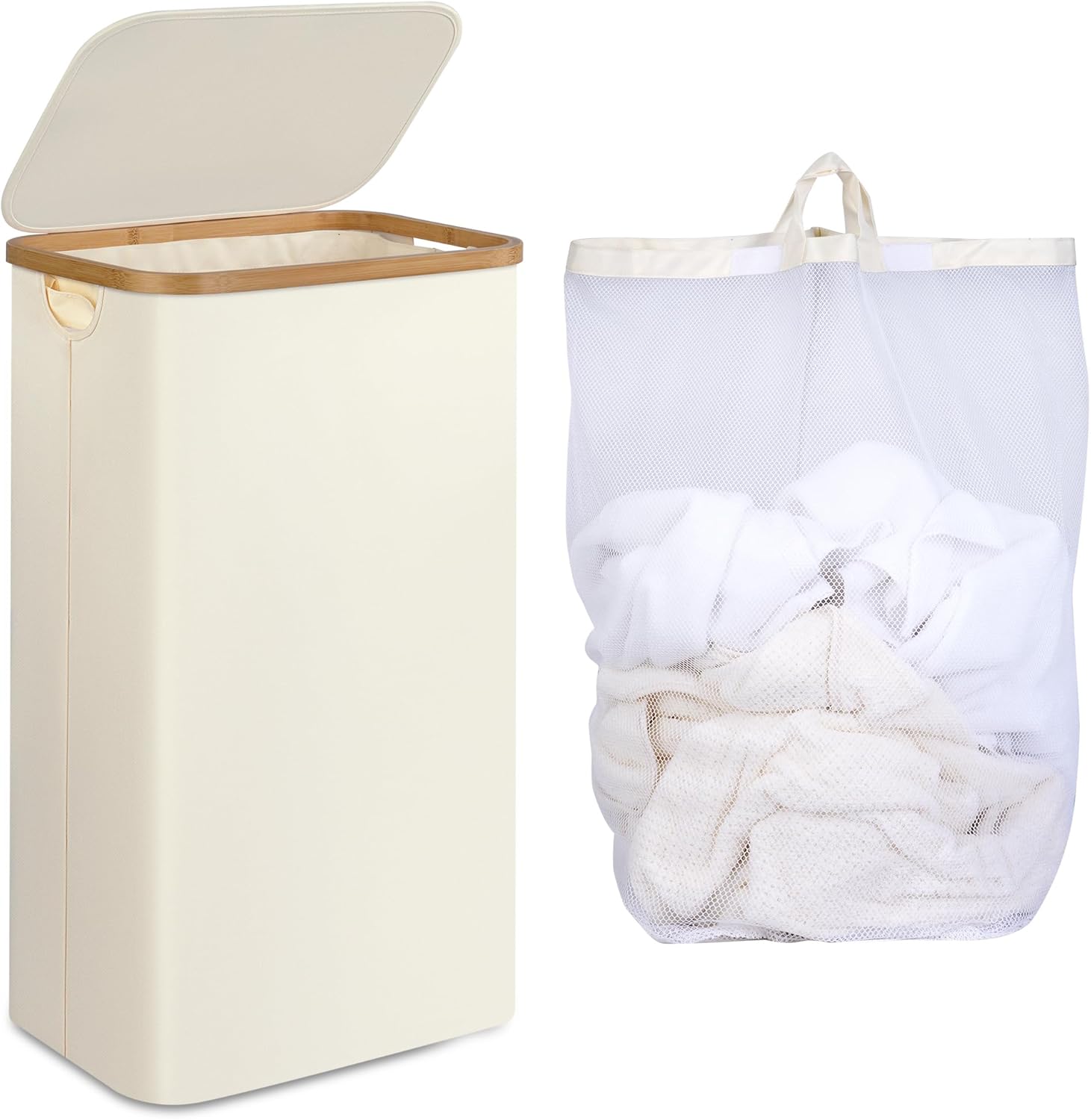 iEGrow Laundry Bakset with Lid 75L，Washing Baskets for Laundry with Washable an...