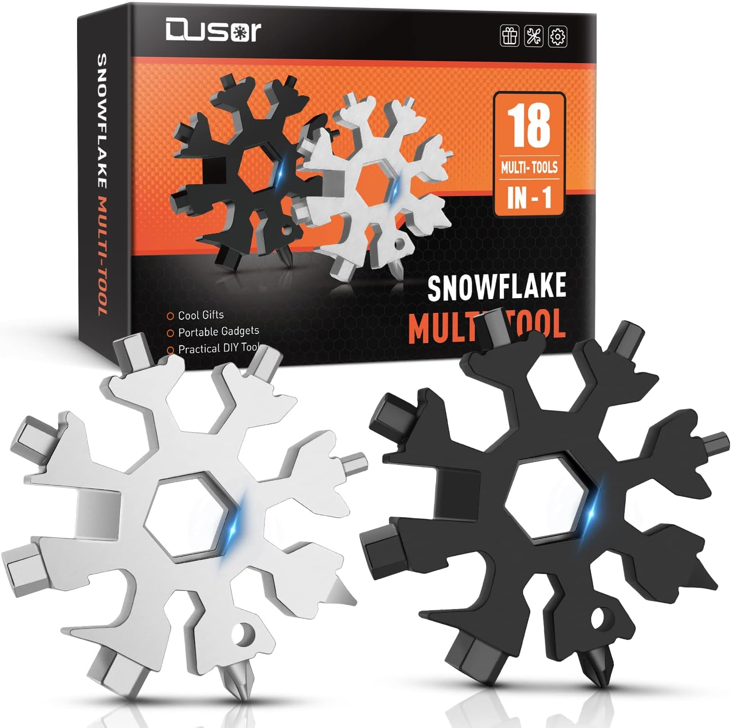 Dusor Gifts for Men, 18-in-1 Snowflake Multitool, Mens Stocking Stuffers, White...