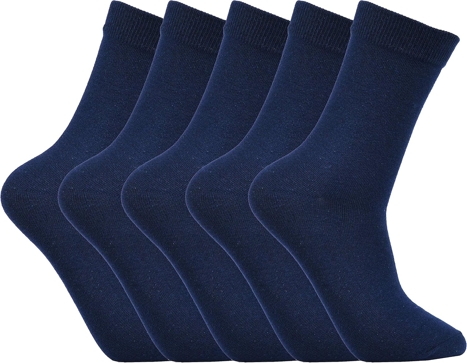 Laulax 5 Pairs Finest Combed Cotton Smooth Seamless Toe Boys School Socks (3-16...