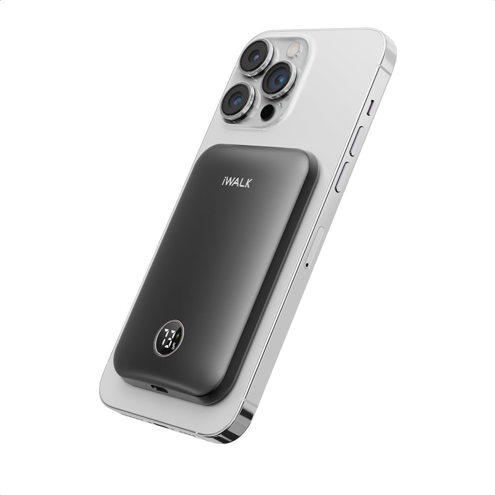 iWALK Magnetic Portable Charger,5000mAh 18W Wireless Slim Power Bank Battery Pac...