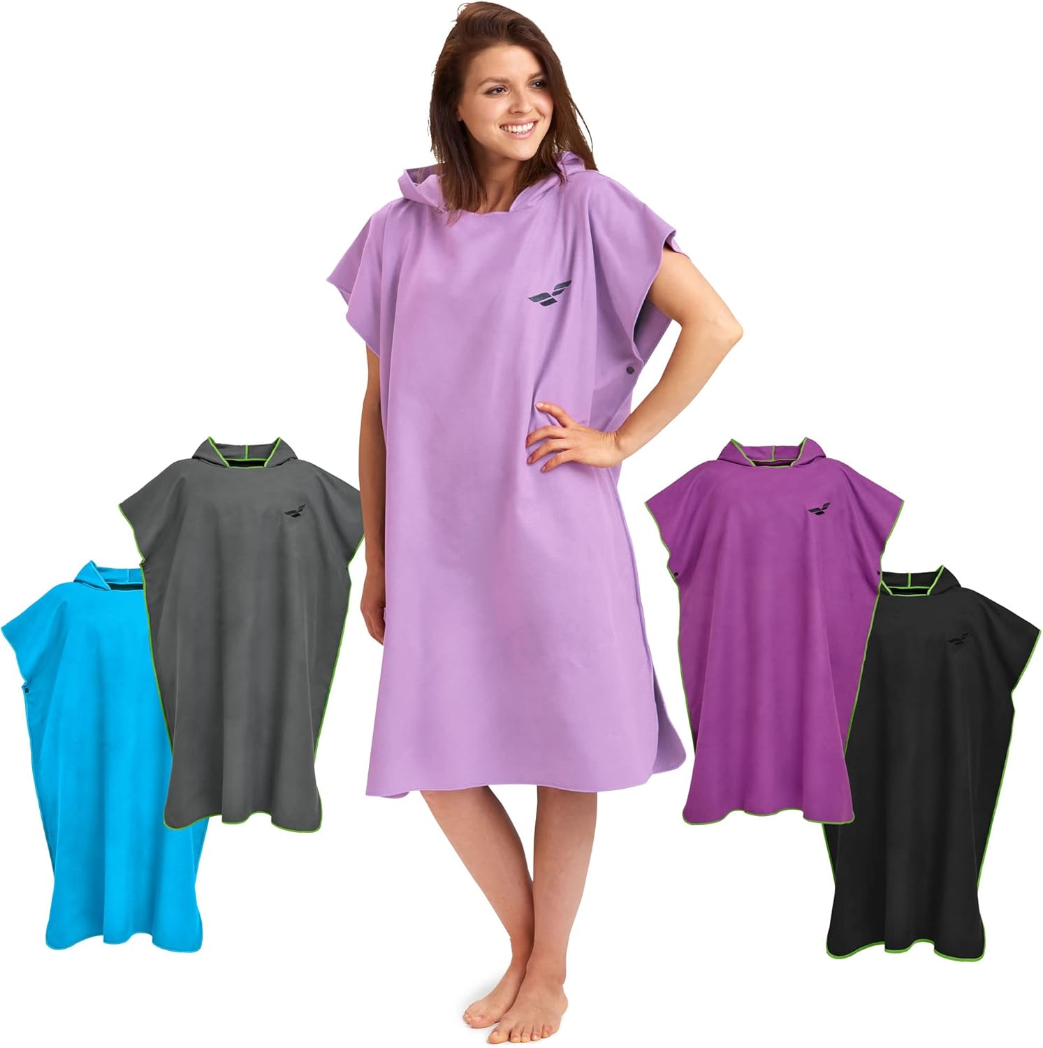 Fit-Flip Changing Robe - Towel Poncho Adult - Microfibre Swim and Surf Poncho -...