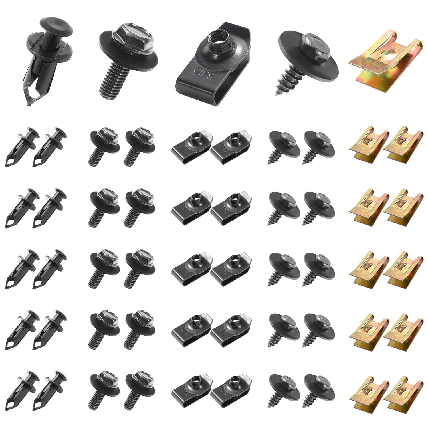 Uolor 100PCS Car Screws and Bolts, Undertray Screws,Auto Body Fender Screws,Car...