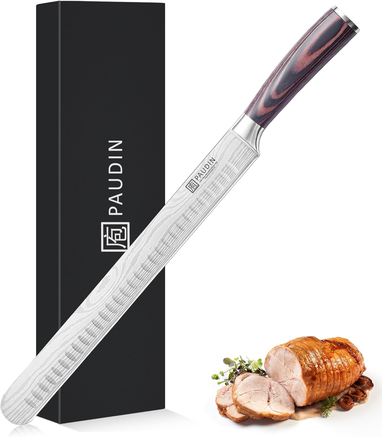 PAUDIN 12" Brisket Knife, Stainless Steel Carving Knife for Meat Slicing, Kitche...
