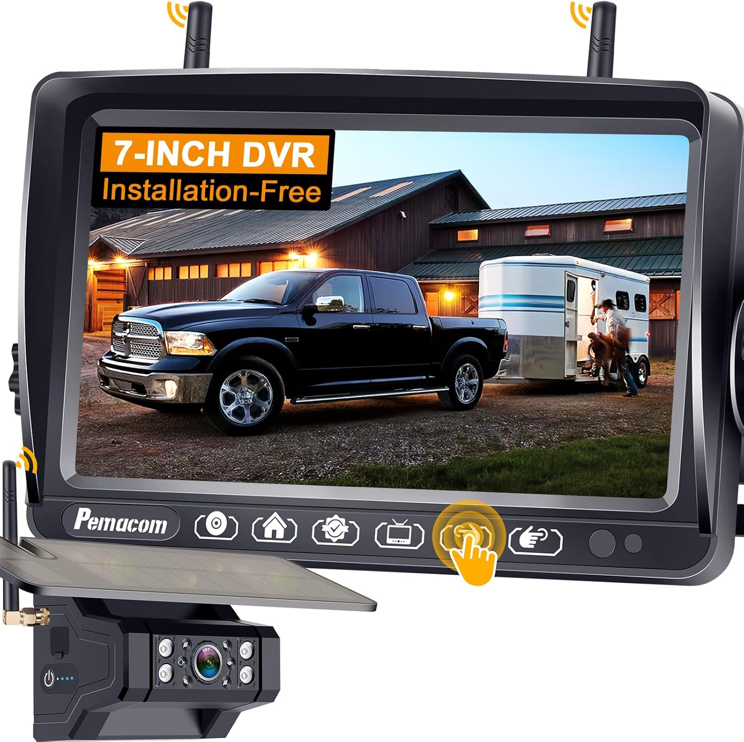 Wireless RV Backup Camera Install-Free for Trailer: 7 Inch Recording Monitor Sol...