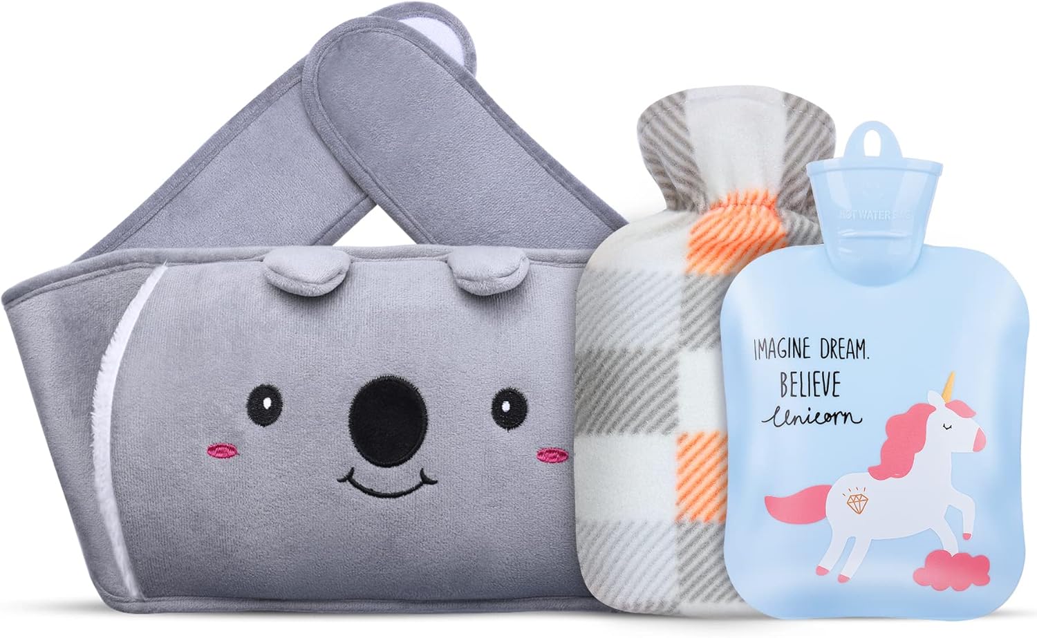 Hot Water Bottle, Warm Water Bag Rubber Hot Water Pouch with Soft Plush Hand Wai...
