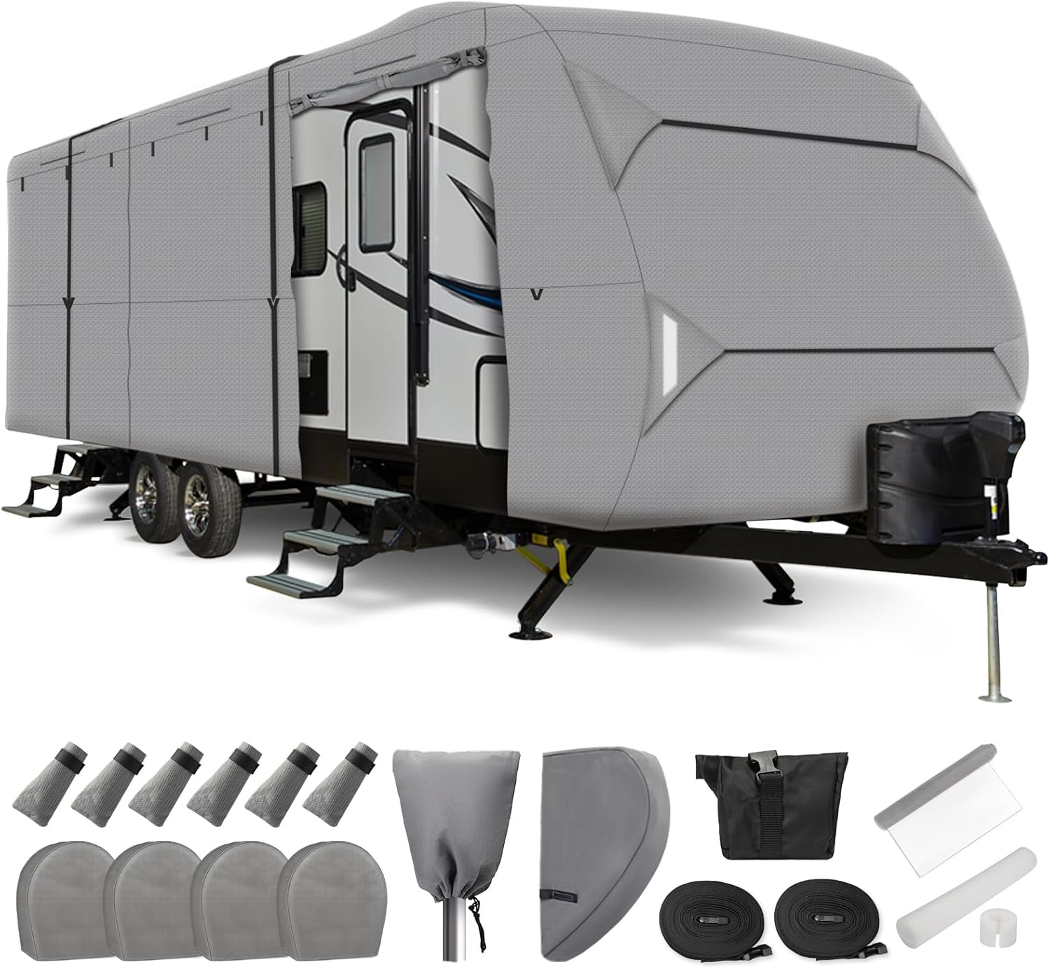 Leader Accessories Travel Trailer RV Cover Windproof Extra Thick Upgraded 5 Laye...