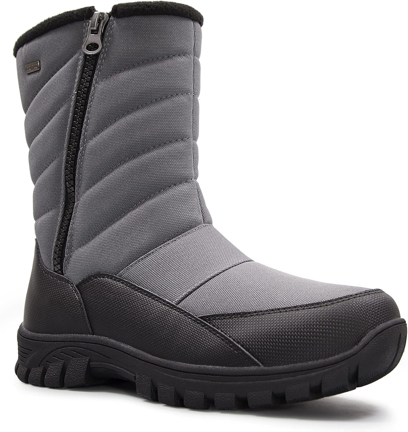 mysoft Mens Winter Snow Boots Waterproof Insulated Mid-Calf Hiking Boot Fur Line...