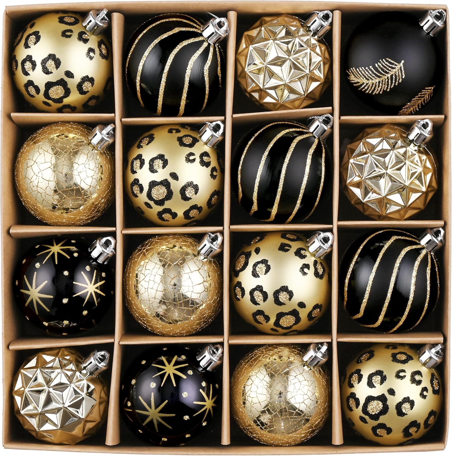 Valery Madelyn Gold and Black Christmas Bauble for Christmas tree Decorations,16...
