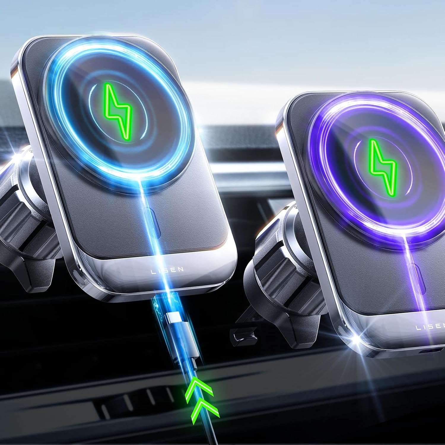 LISEN for MagSafe Car Mount Charger [15W Fast Charging], for Magsafe Car Mount,...