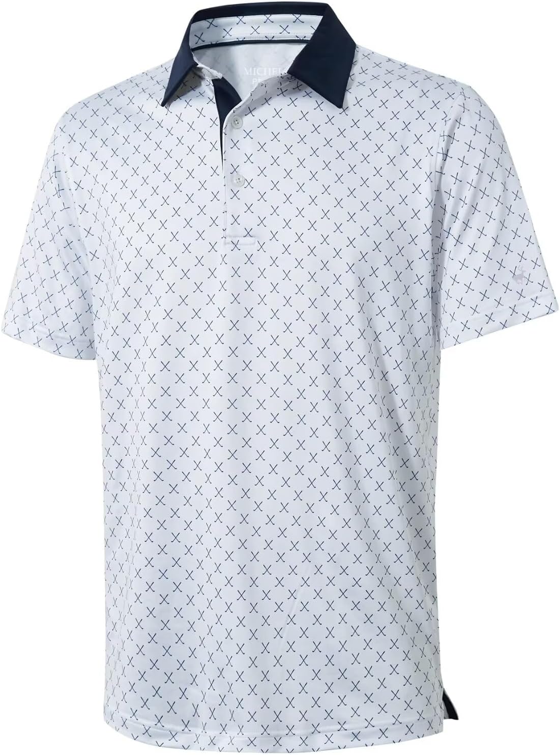 Mens Golf Shirts Short Sleeve Moisture Wicking Dry Fit Print Performance Athleti...