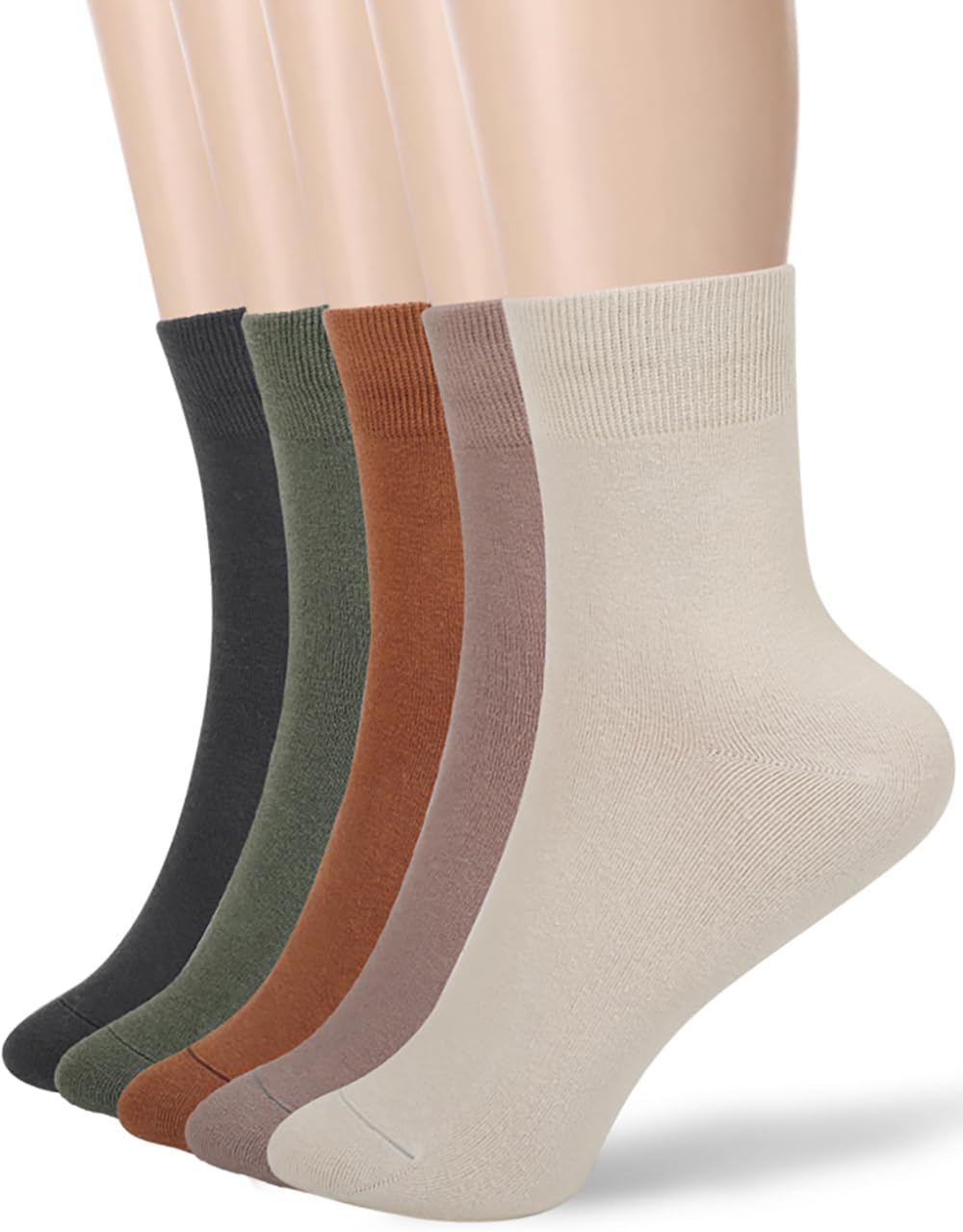 FGZ Women Thin Cotton Socks, Soft Cotton Bootie Socks Women Above Ankle Crew Soc...