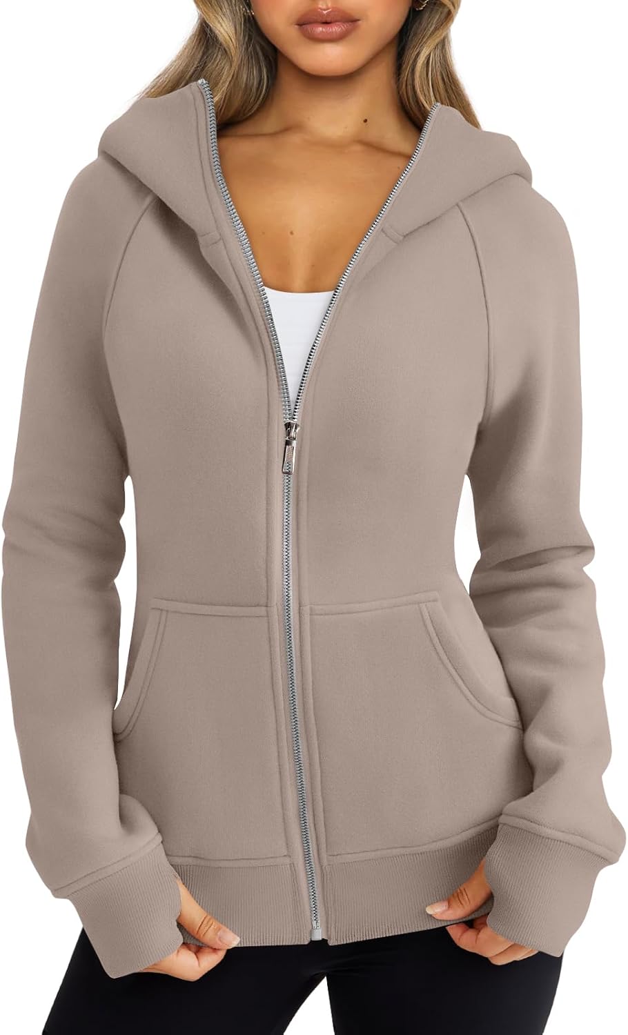 Trendy Queen Womens Zip Up Hoodies Fleece Jackets Oversized Sweatshirts Fall Fas...