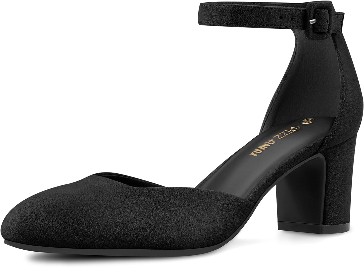 PIZZ ANNU Womens Court Shoes Block Heel Round Toe Elegant Wedding Shoes for Brid...