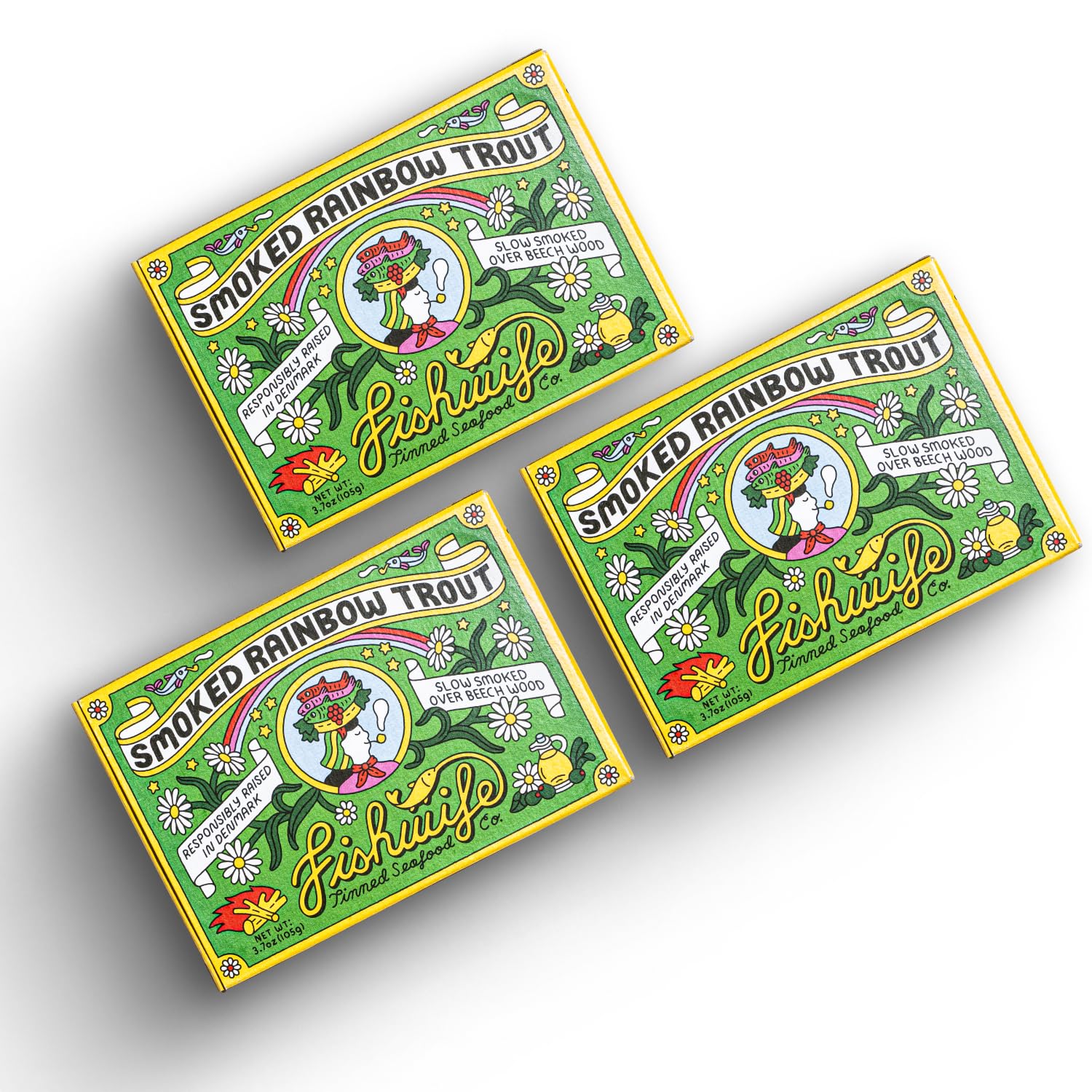 Fishwife Smoked Rainbow Trout 3-Pack (3.7 Ounce) | ASC-Certified Sustainable Sea...