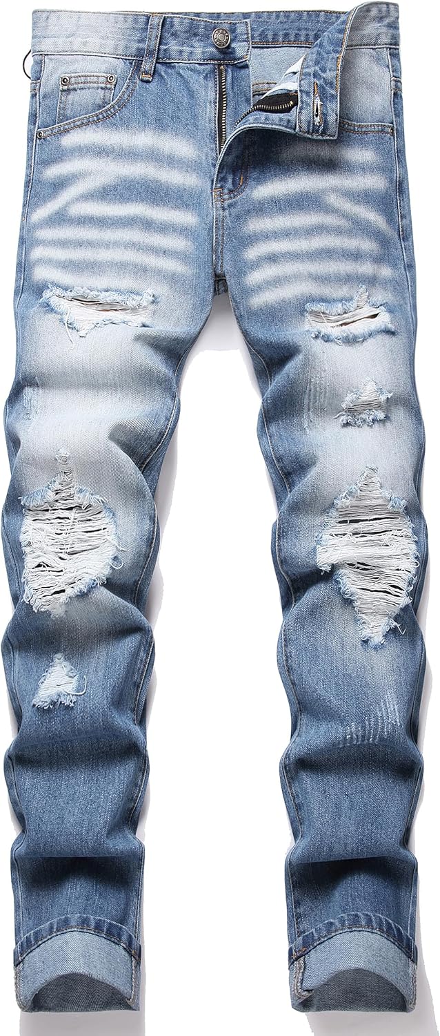 RXXKKK Men's Regular Slim Fit Jeans 36 711 Blue