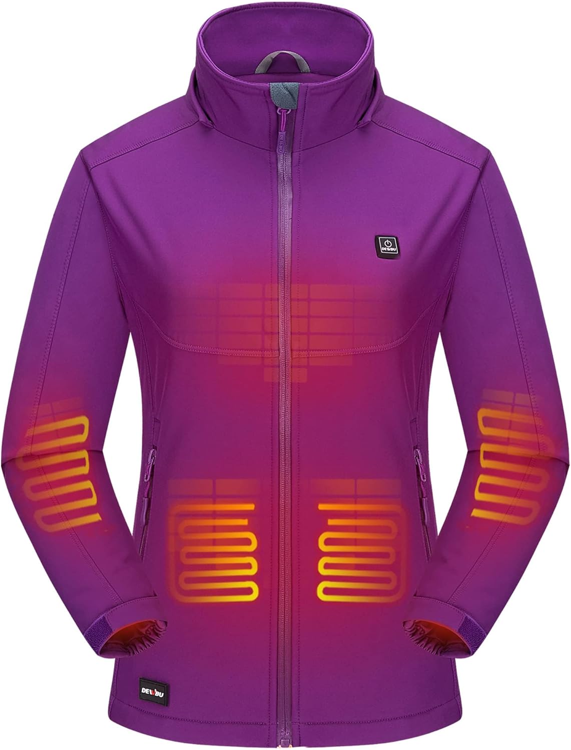 DEWBU Soft Shell Heated Jacket for Women with 12V Battery Pack and Detachable Ho...