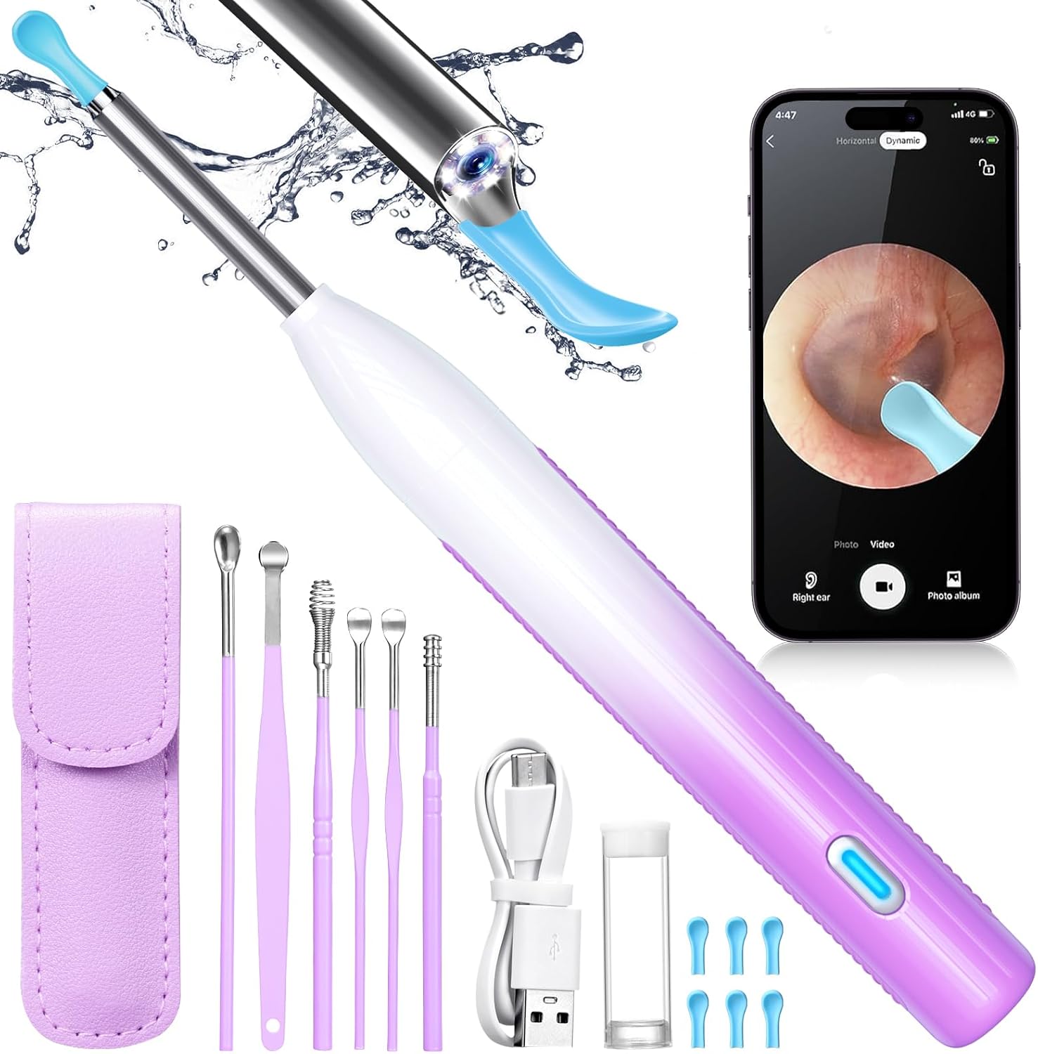 Electric Ear Wax Removal Tool, Ear Camera with 1920 HD Camera, Smart Visual Ear...