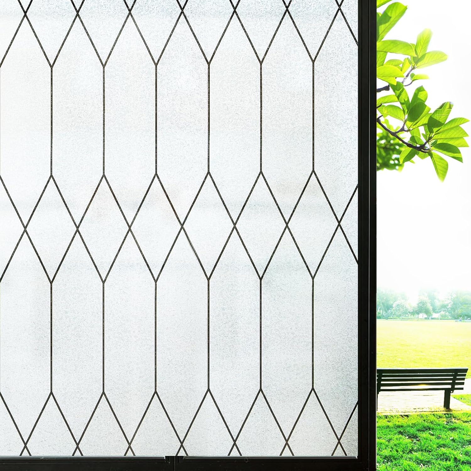 Windimiley Window Privacy Film Stained Glass Frosted Glass Window Clings Morocca...