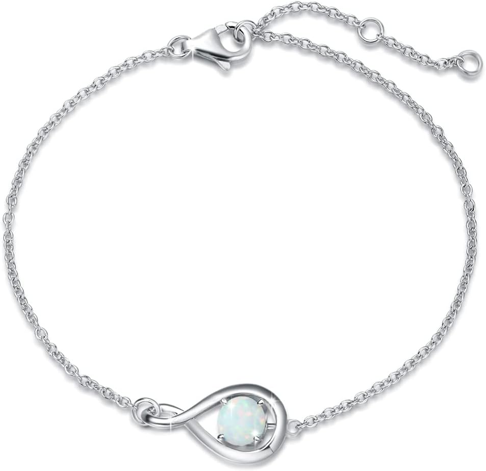 FANCIME Christmas Bracelet 925 Sterling Silver Infinity Birthstone Bracelets for...