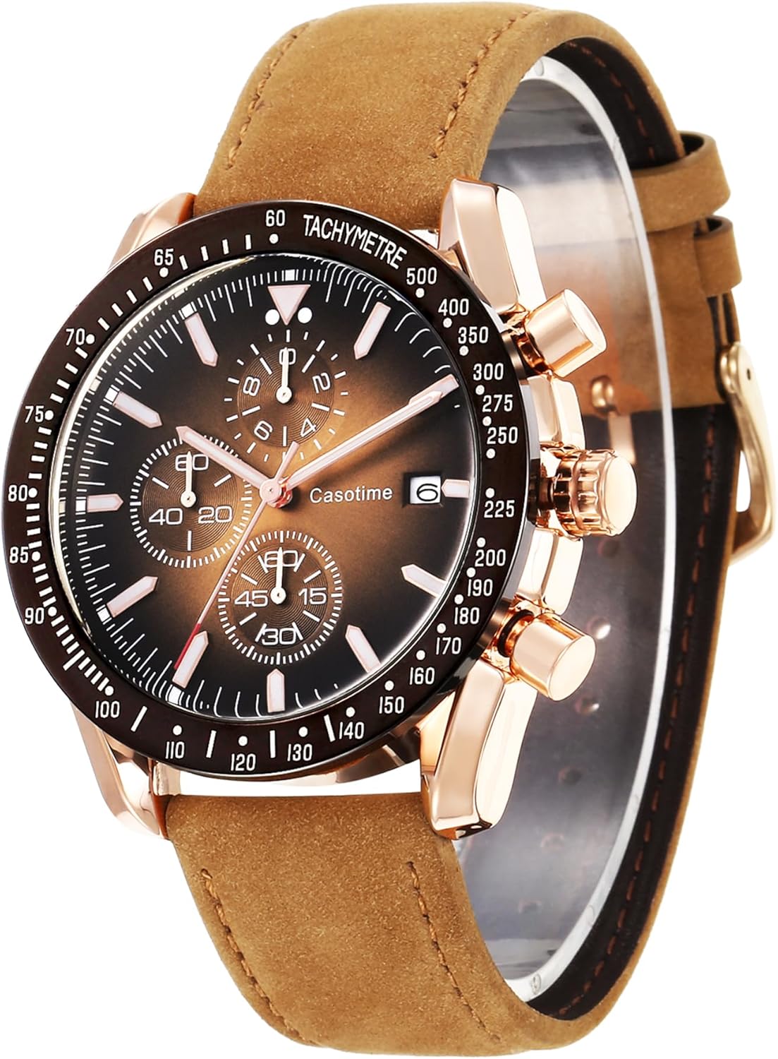 Watches for Men Leather Band Chronograph Mens Watches 30M Waterproof Big Face An...