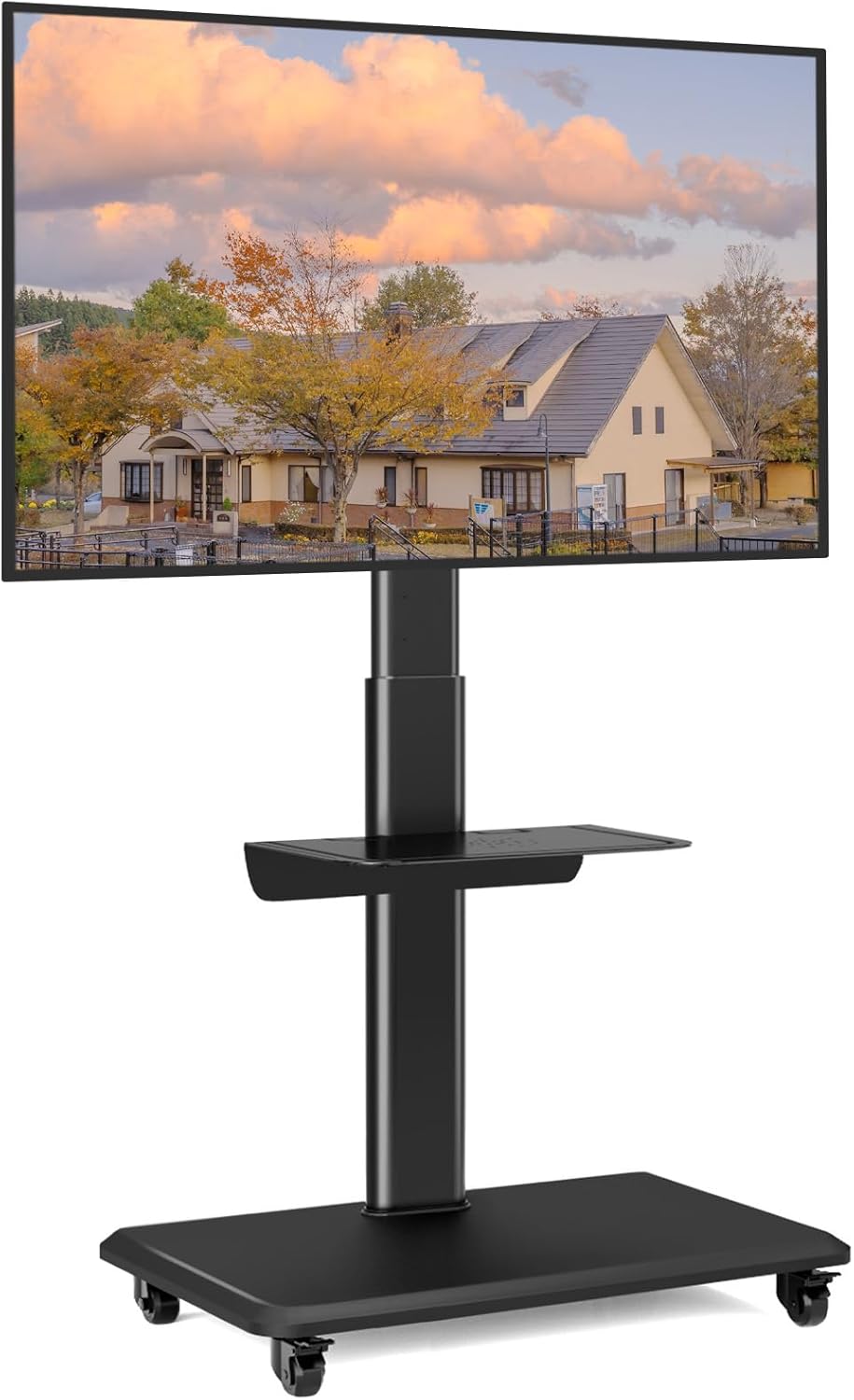 RFIVER Mobile TV Stand on Wheels for Most Flat Curved 32-65 inch TVs, Swivel Rol...