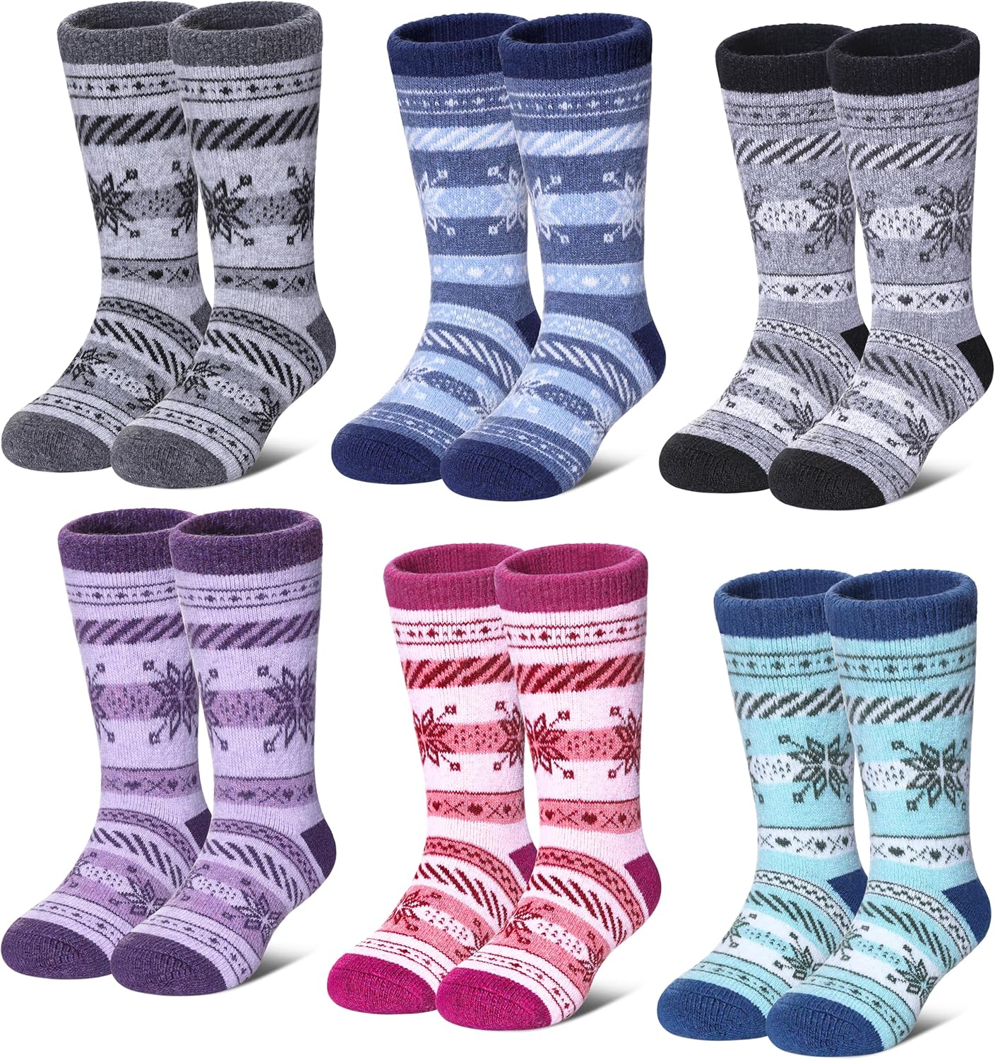 LANLEO Kids Wool Socks For Toddlers Boys Girls Hiking Winter Warm Cozy Thick Hea...