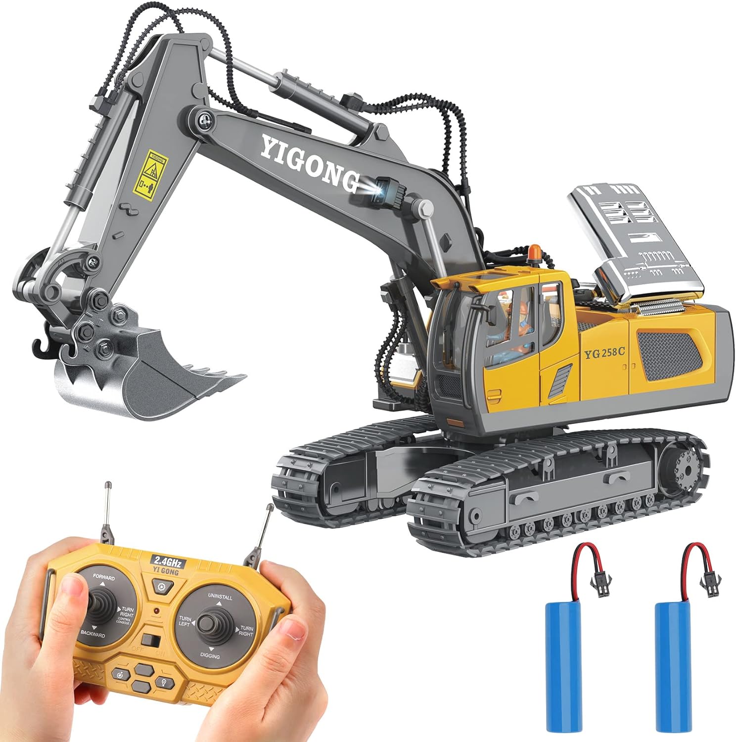 PREPOP Remote Control Excavator Toy for 6-12 yr Boys, Best Birthday Gifts for Ki...