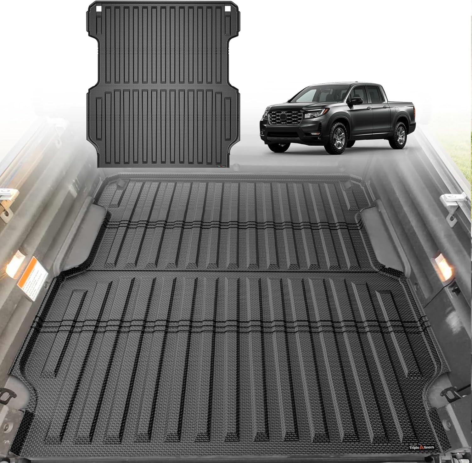 TripleAliners Truck Bed Mat Compatible with 2017-2024 2025 Honda Ridgeline Acces...