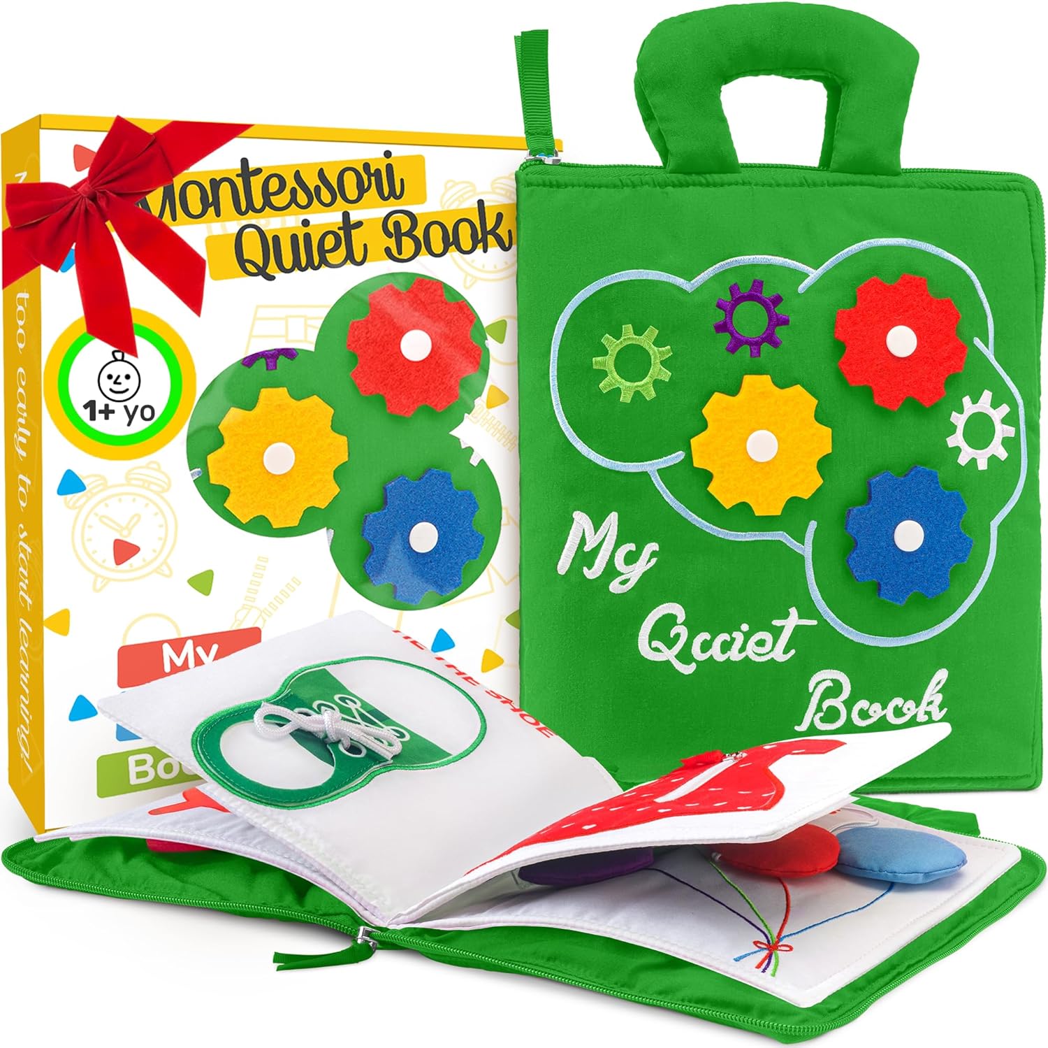 deMoca Busy Book for Toddlers 1-3, Quiet Book Montessori Toy for Toddlers, Trave...