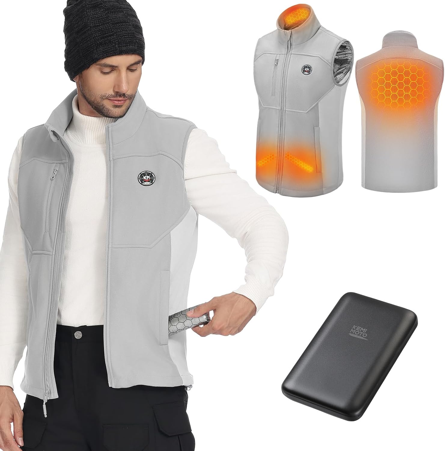 KEMIMOTO Thermal-Reflective Heated Vest for Women & Men, Soft Golf Vest with Bat...