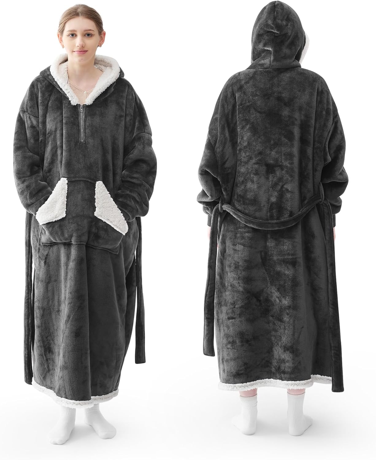 Touchat Wearable Blanket Hoodie as Gifts for Women and Men,Warm and Cozy Large B...