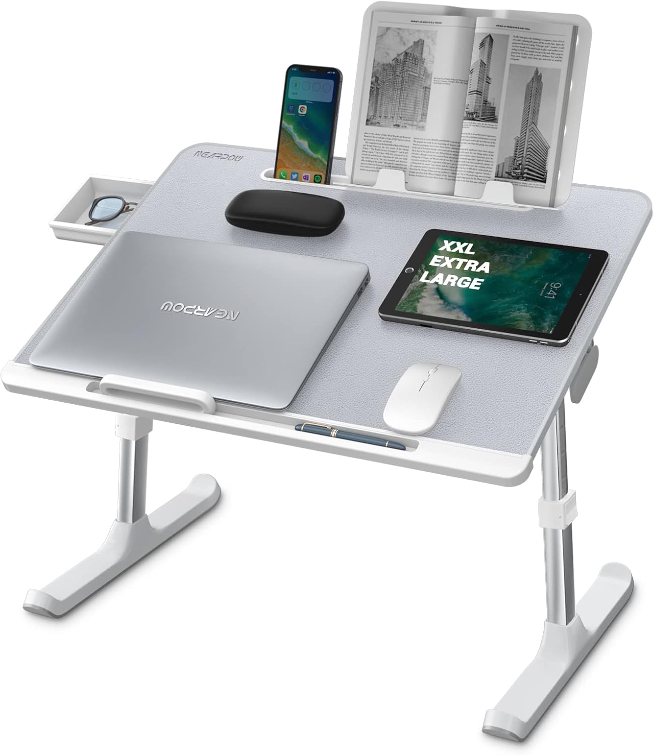 Laptop Desk for Bed, NEARPOW XXL Bed Table Bed Desk for Laptop and Writing, Adju...