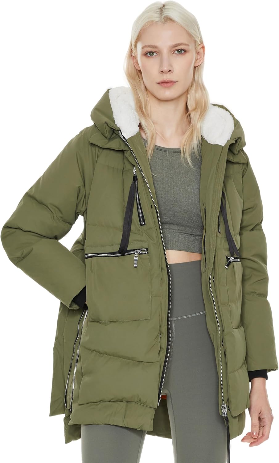 Orolay Women's Thickened Down Jacket Small Green