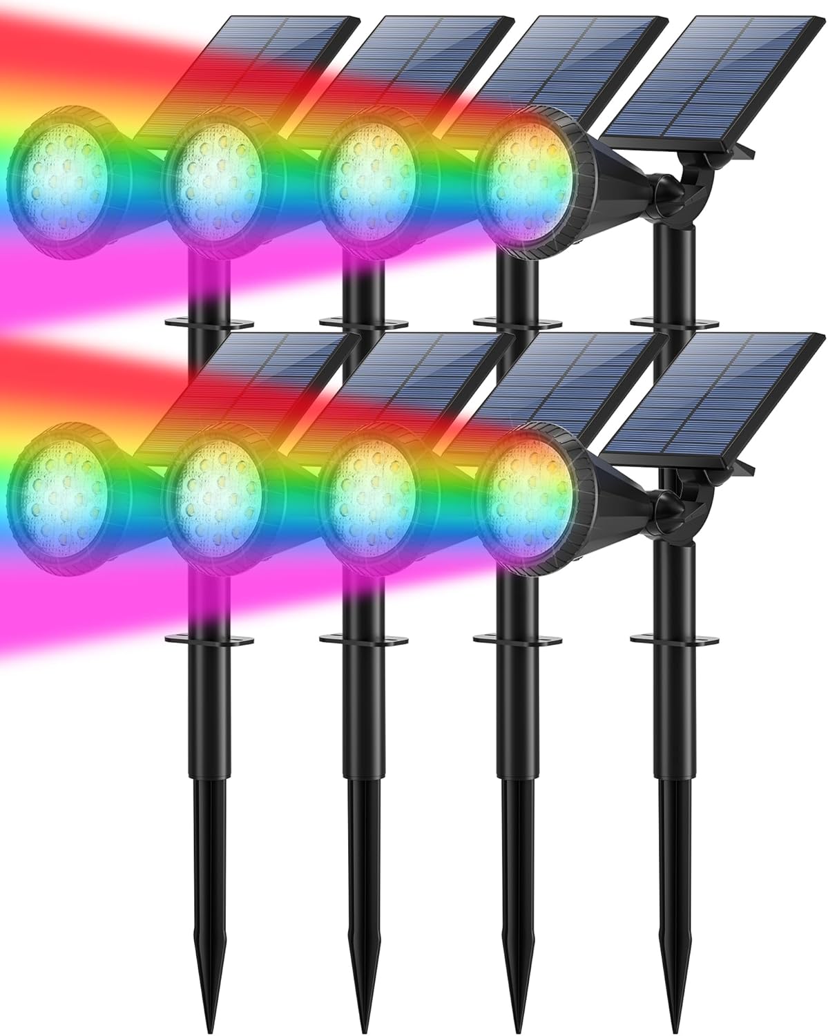 Solar Christmas Spot Lights Outdoor Waterproof Color Changing 180° Adjustable RG...