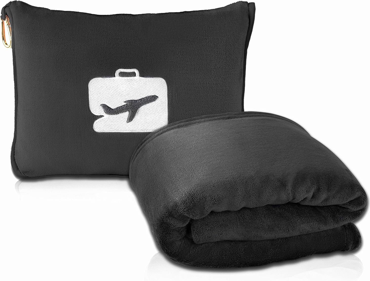 EverSnug Travel Blanket and Pillow - Premium Soft 2 in 1 Airplane Blanket with S...
