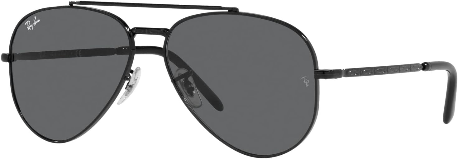 Ray-Ban RB3625 New Aviator Sunglasses Black/Dark Grey 62 Millimeters