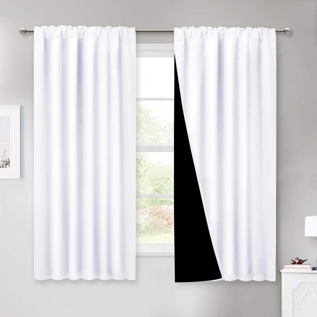 NICETOWN 100% Blackout Window Curtain Panels, Cold and Full Light Blocking Drape...