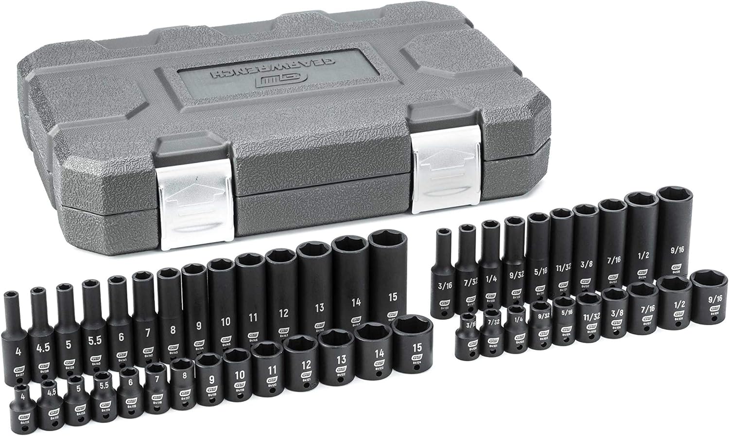 GEARWRENCH 48 Pc. 1/4" Drive 6 Pt. Impact Socket Set, Standard & Deep, SAE/Metri...