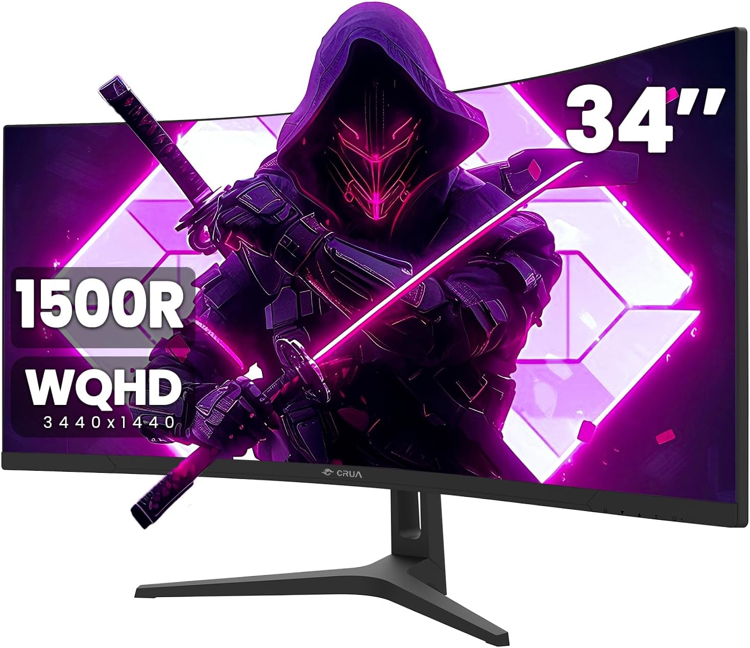CRUA 34Inch Ultrawide Gaming Monitor, WQHD(3440 * 1440P) 144Hz/165Hz Curved Moni...