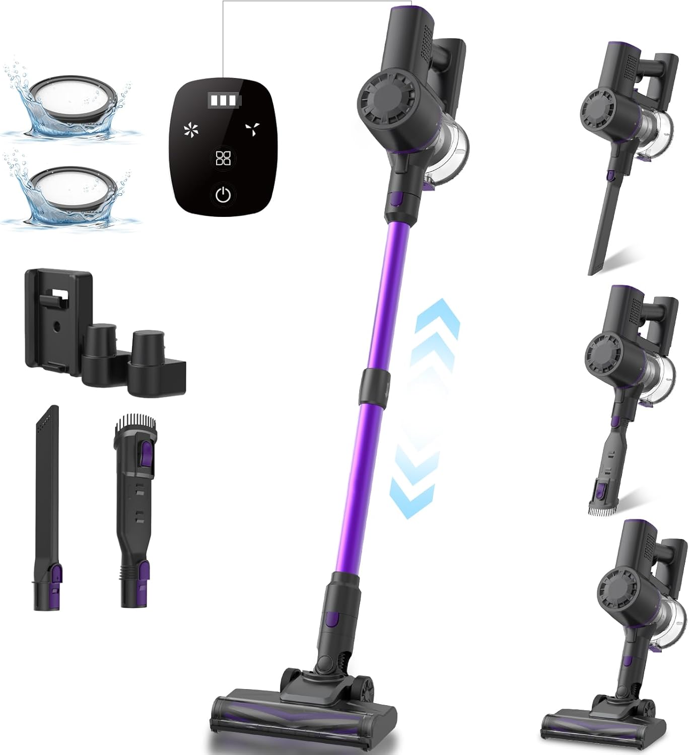 Cordless Vacuum Cleaner for Home - 25Kpa Stick Vacuum with Self Standing Design,...