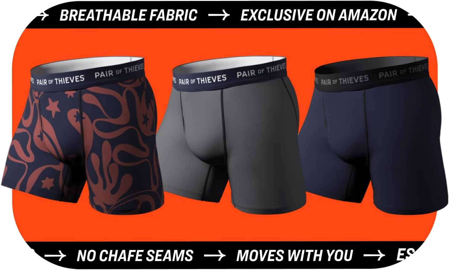 Pair of Thieves Super Fit Boxer Briefs for Men - Ultra Soft, Breathable, Quick-D...