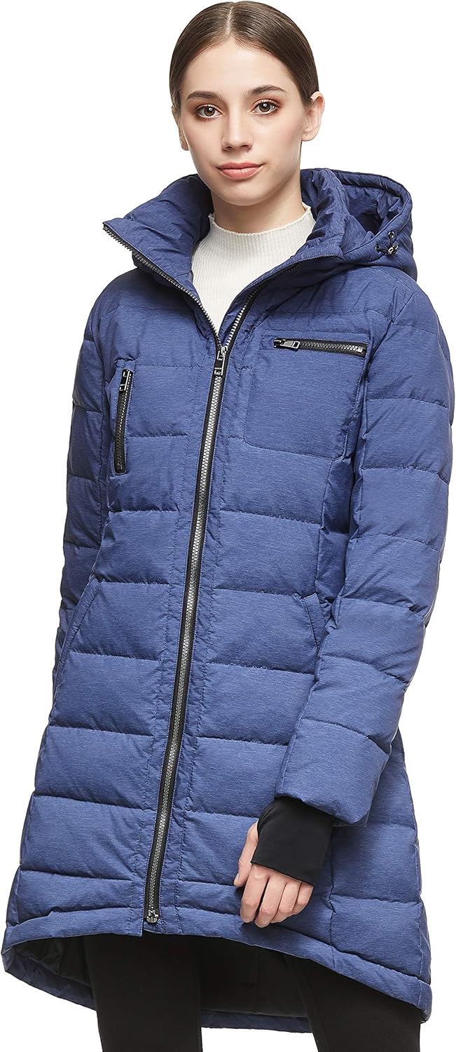 Orolay Women's Winter Down Jacket Long Quilted Puffer Coat Warm Hooded Slim Fit...